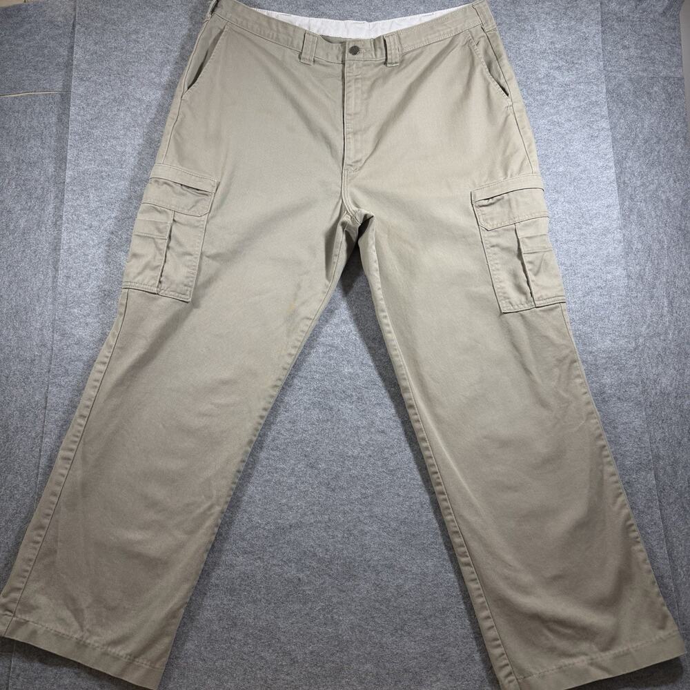 Dickies Cargo Pants Mens 40x32 Khaki Stretch Twill Workwear Utility Durable